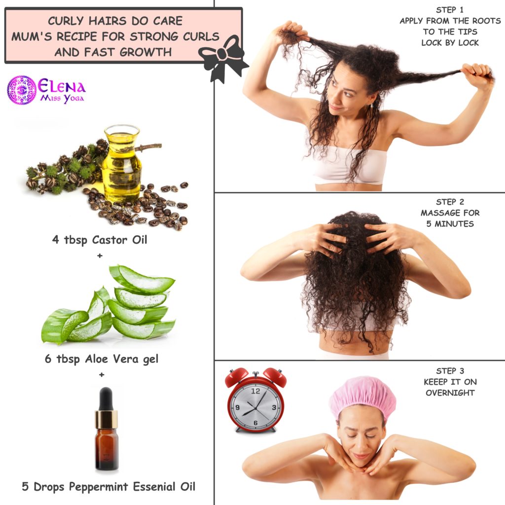 CASTOR OIL HAIR MASK – MUM'S RECIPE FOR STRONG CURLS AND FAST GROWTH –  Elena Miss Yoga