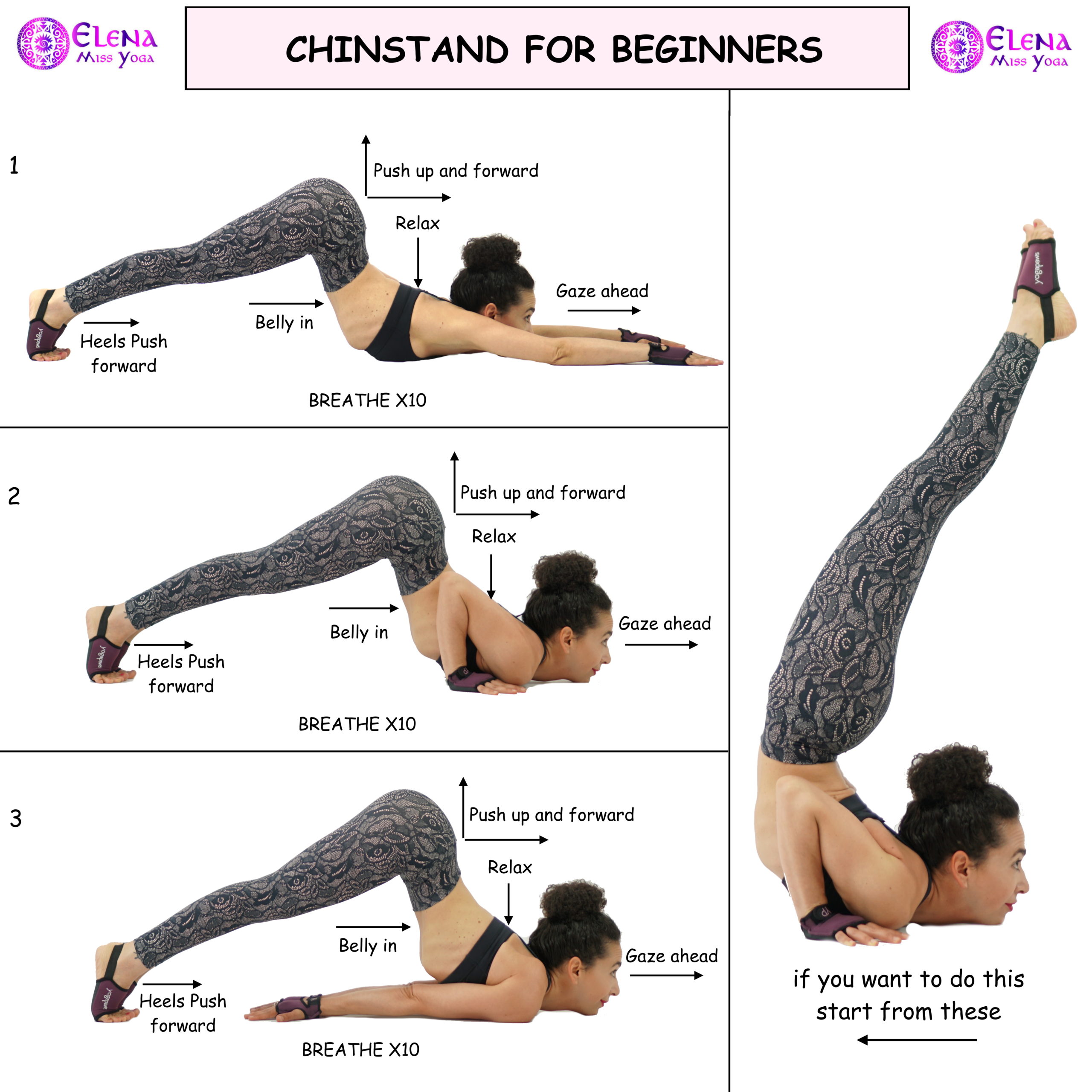 CHIN AND CHEST STAND A B C COURSE – CLASS 1 – Elena Miss Yoga