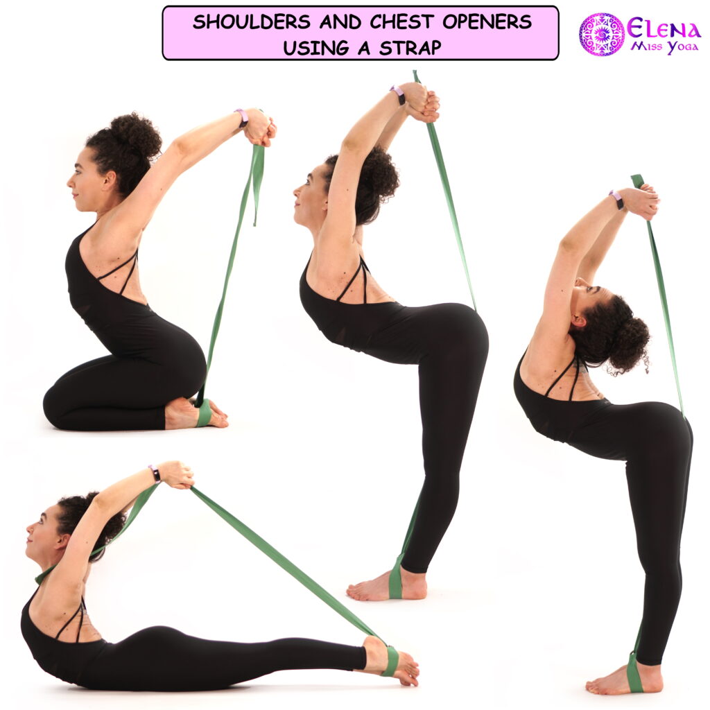 SHOULDERS AND CHEST OPENERS USING STRAPS – Elena Miss Yoga
